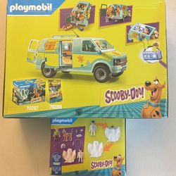 Playmobil Scooby-Doo Mystery Machine 70286 (72 pc) Scooby & Shaggy with Ghost 70287 (22 pc) Ages 5+