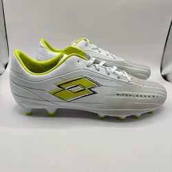 New Lotto Solista 700 IX FG White Green Italian Soccer Cleats Mens Size 11.5