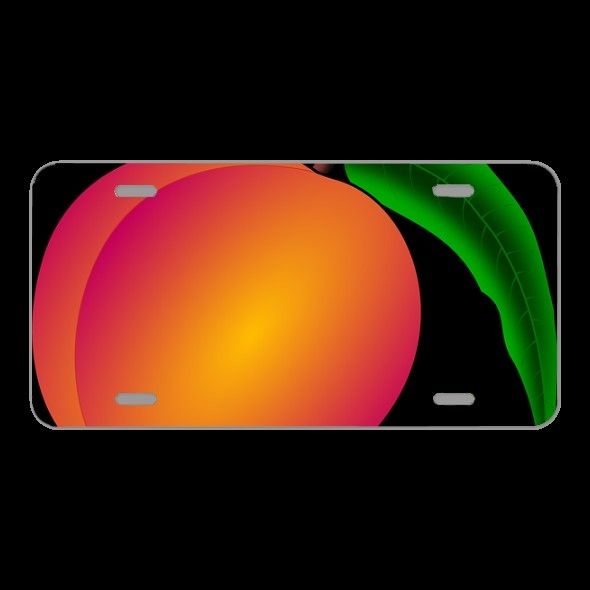 License Plate Novelty Car Front Peach Fruit Nectarine Plant Nature