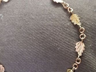 Size 7.5 Black Hills Gold, 12kt Leaves, 10kt Bracelet.