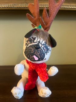 Vintage Cute Annalee Pug Dog Puppy 2012 Cozy Christmas