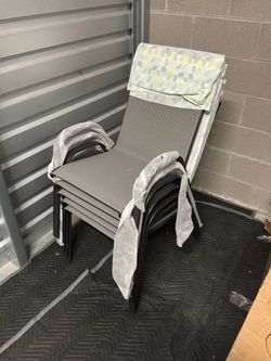 New Carnegy Avenue Gray Outdoor Dining Chairs (5-Pack) – Patio & Garden Seating