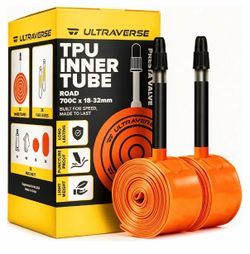 TPU 700x18-32c Bike Inner Tube, 45/65/85mm Presta Ultra Lightweight Tubes, Compatible with Road and Gravel Bicycles, Repair Patch Kit