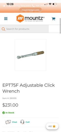 Mountz EPT75F Adjustable Click Torque Wrench
