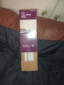 Home Decorators 2in Faux Wood Blind White 23in wide x 48in length $20