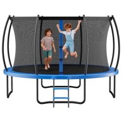 574*Outdoor Trampoline, 14FT Recreational Trampoline, ASTM Approved Trampolines with Enclosure Net & Thickened Pad, Max 450 lbs Weight Capacity, Anti-