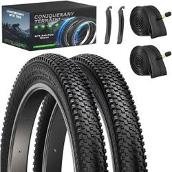 New -26 Inch Bike Tires Replacement 2-Pack 26x1.95 Bike Tire with Anti-Stab Weave