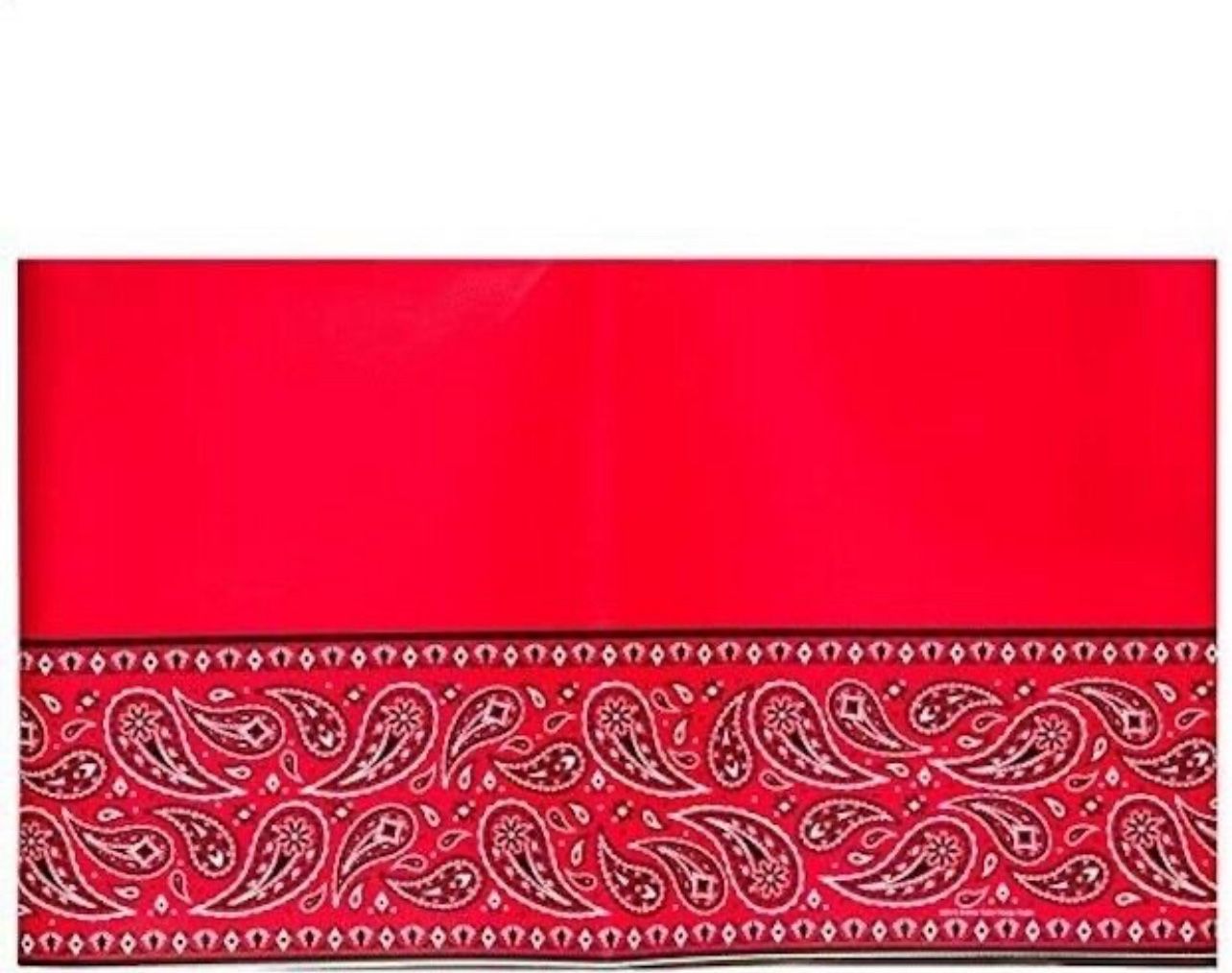 Red Bandana Table Runner Western Theme Decoration Party Supplies