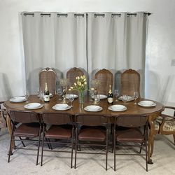 EXTENDABLE Dining Table With 6 Cane Back Chairs -IDEAL FOR YOUR MOTHER’S DAY GATHERING!