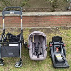 Graco SnugRide Infant Car Seat, Base & Stroller Set