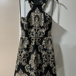B.Darlin Sz.5/6 Black & Gold Dress 