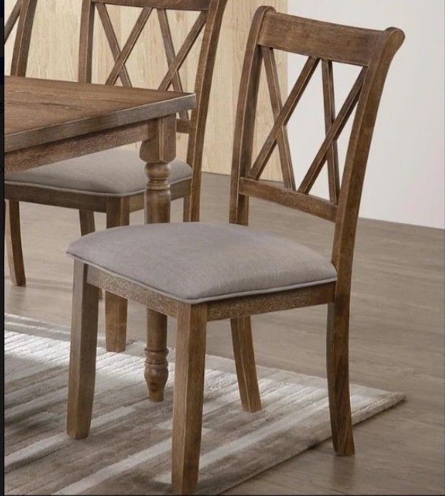 Dining Chairs "Luxembourg Collection" by Best Master Furniture -18" Seat Height (Set of 2) - Antique Natural Oak