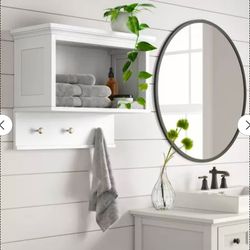 Wall Shelf with Hooks bathroom shelf hallway shelf