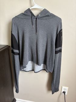 Grey Cropped Hoodie