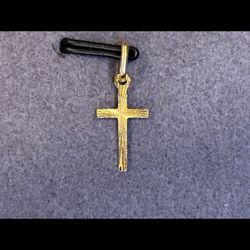18k Gold/750 STARBURST YELLOW GOLD CROSS Pendant 