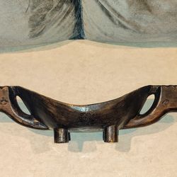 DAYAK PEOPLE OF BORNEO ANTIQUE LATE 19th CENTURY TWO-HEADED DRAGON TRIBAL CEREMONIAL BOWL