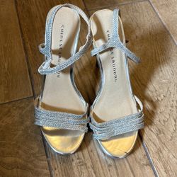 Chinese laundry Silver Sparkling Heels