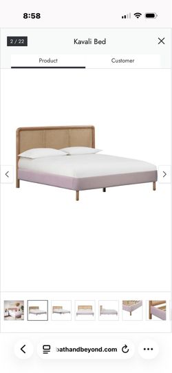 Pink velvet and wood bed frame for queen size bed