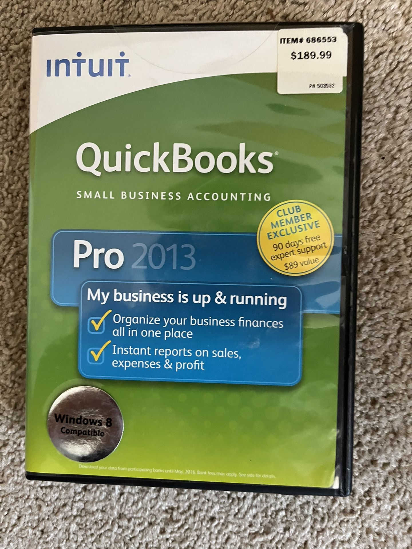 Intuit Quickbooks Pro 2013 w/Product Key In Box