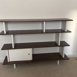 Modern Dark Wood Bookshelf / Display Shelving Unit