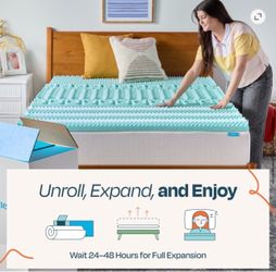 Linenspa 2" 7-Zone Cooling Gel and Green Tea Infused Memory Foam Mattress Topper, King