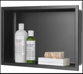 AKDY 16”x12” Matte Black Stainless Steel Shower Wall Niche (18-Gauge)