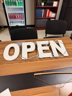 LED OPEN Sign with Chain Hanging Hardware
