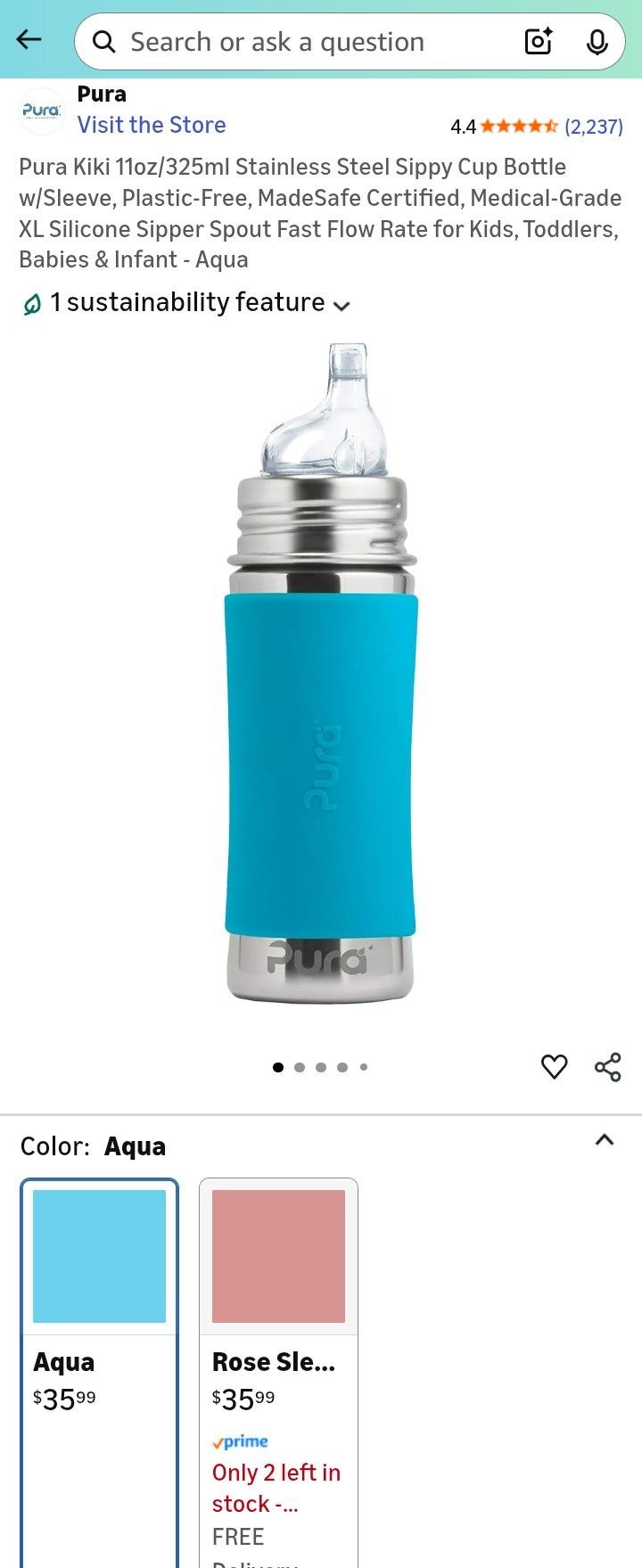 2 Toddler Stainless Steel Bottles