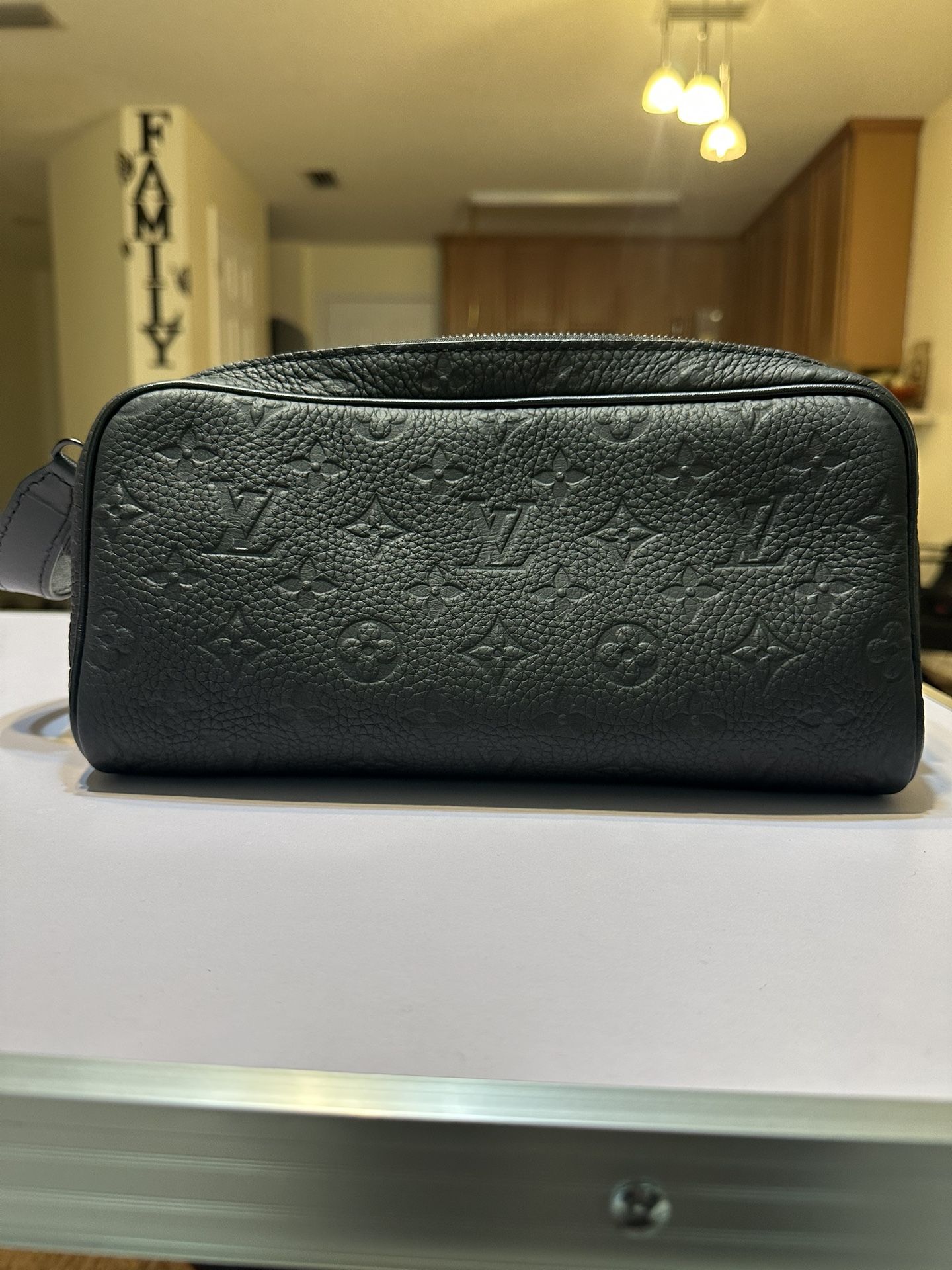 All Black LV Men Dopp Kit Bag