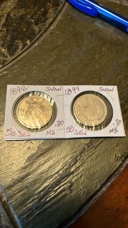 2 - SILVER DRAGONS  JAPAN 50 SEN - 1(contact info removed) MS Grade Level ! WOW!