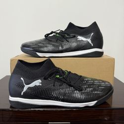 Puma Future 8 Match Indoor Soccer Cleats Black Green 108371-02 Men's Size 11.5