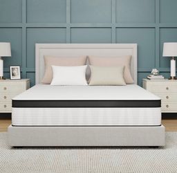 New Avenco Queen Mattress, 12 Inch Medium Firm Queen Size Mattress in a Box, Hybrid Mattresses with Smartsâ„¢ Coil Pocket Springs for Motion Isolation,