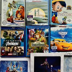 Disney, Pixar & Marvel Movies BLU-RAY+DVD+Watch Anywhere Digital Code Formats - Brand New In Shrink Wrap, also Collectible Lithographs