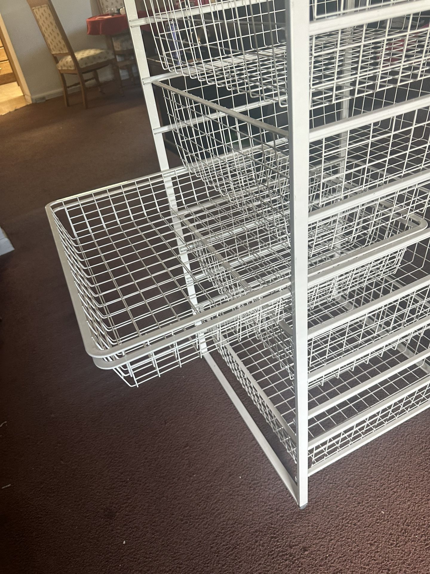 White Metal Closet Organizer with 6 Ventilated Metal Drawers – 21.75”W x 21”D x 40.75”H