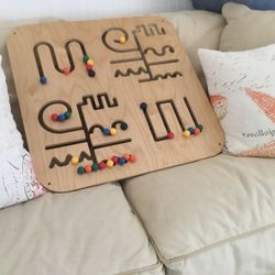 CHILDS WOODEN ACTIVITY  LEARNING BOARD-$15