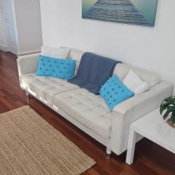 White Leather Sofa 
