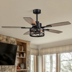 52in Rustic Gold Acent Ceiling Fan 