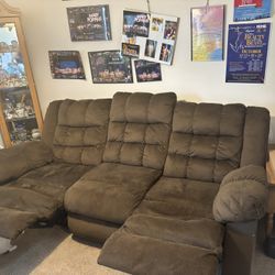 Brown Couch Recliner 