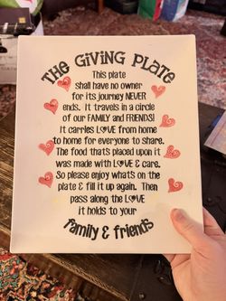 Giving Plate – Hand-Painted Ceramic – Pass It On!