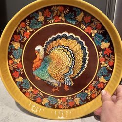 Vintage Gibson Gallery Giftco 1992 Tin Turkey Tray 