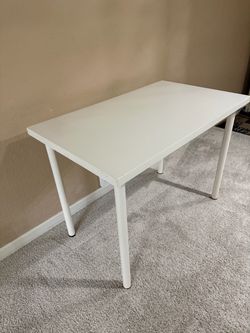 White Desk with Metal Legs