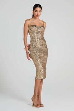 Nadine Merabi Nina Gold Dress