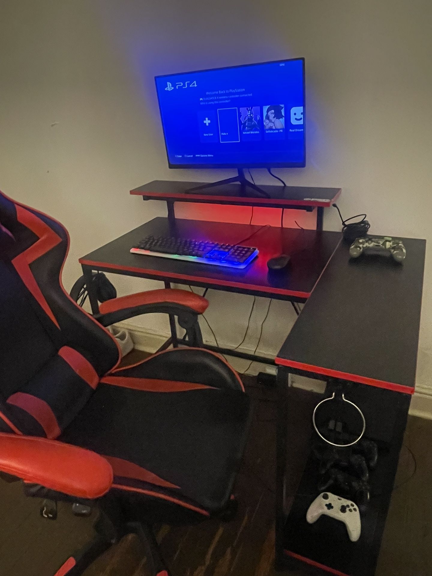 Gaming Table , Gaming Chair And Monitor