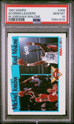 1991 Hoops #306 Jordan/Malone Scoring Leaders PSA 10