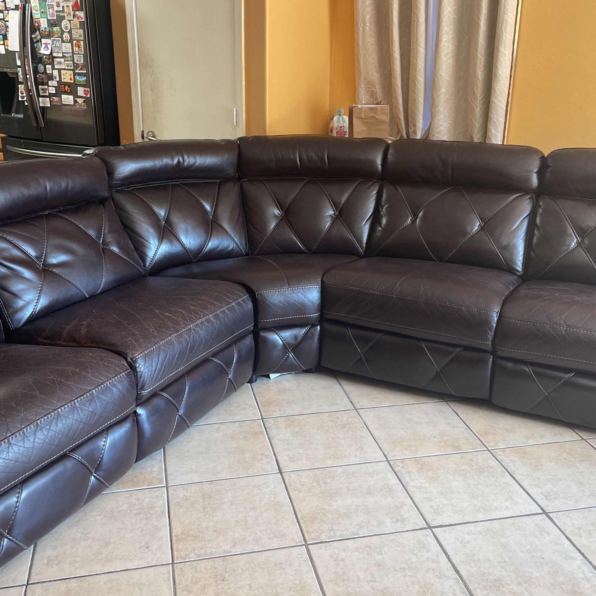 Dark Brown Leather Couch