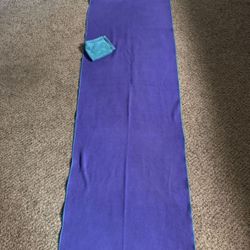 Yogarat microfiber Yoga Towel.  Purple /blue.  Hot Yoga Pilates.  With Small Hand Towel Non-slip