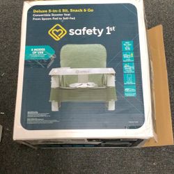 Safety 1st Deluxe 5-in-1 Sit, Snack & Go Convertible Booster Seat, Olive, Toddler
