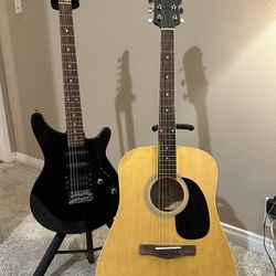 Electric And Acoustic Guitar Bundle-Rogue 