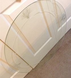 Unique Vintage pre 1940's round glass 28" (table top only)
