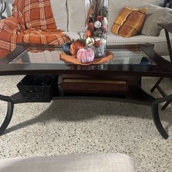 Stylish 3-Piece Living Room Table Set with Glass Top